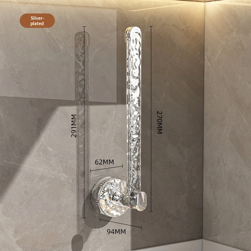 Wall-Mounted Storage Shelf with Strong Adhesive No Drilling Needed - Clear Silver/Gray