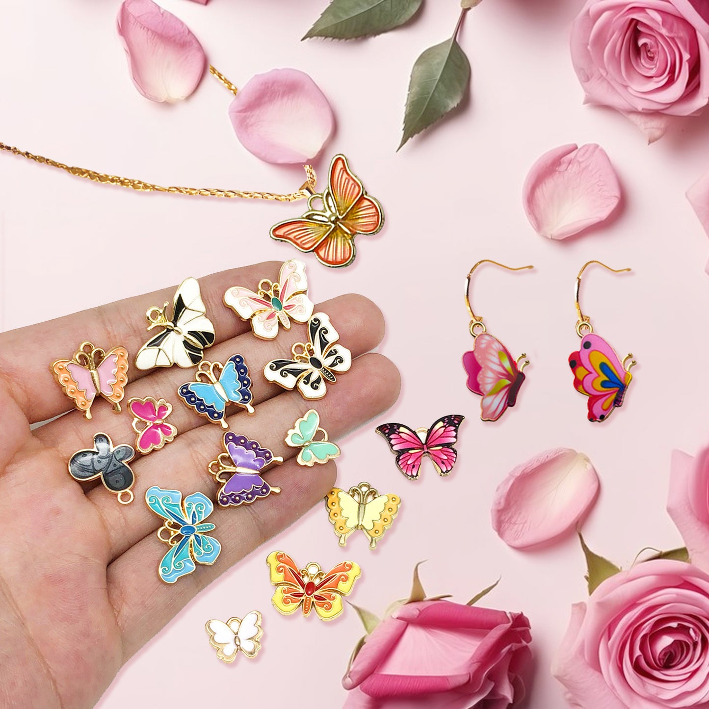 126 Multi-Color Butterfly Charms for Jewelry Making