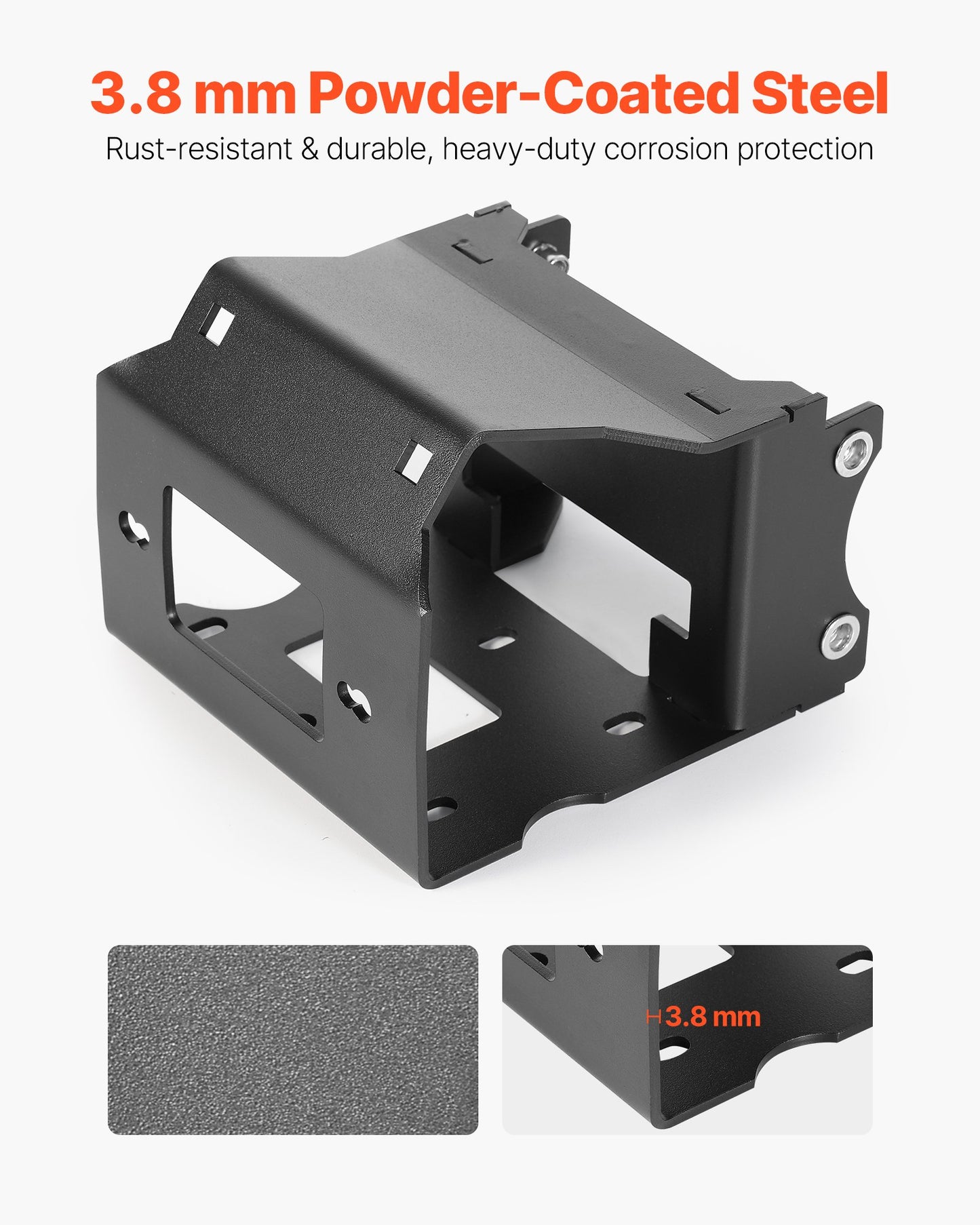 Trailer Hitch Winch Mount for Polaris Sportsman Models 2009 and Newer - Black