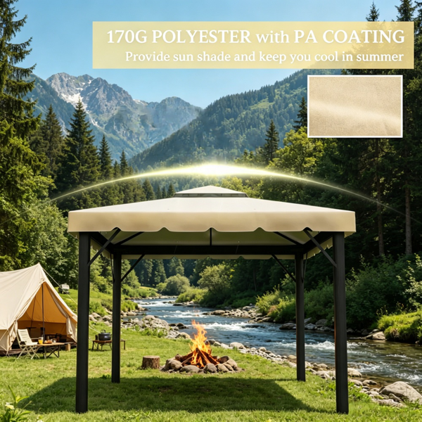 Gazebo Canopy Replacement Roof for 9.7' x 9.7' Gazebos Beige Polyester
