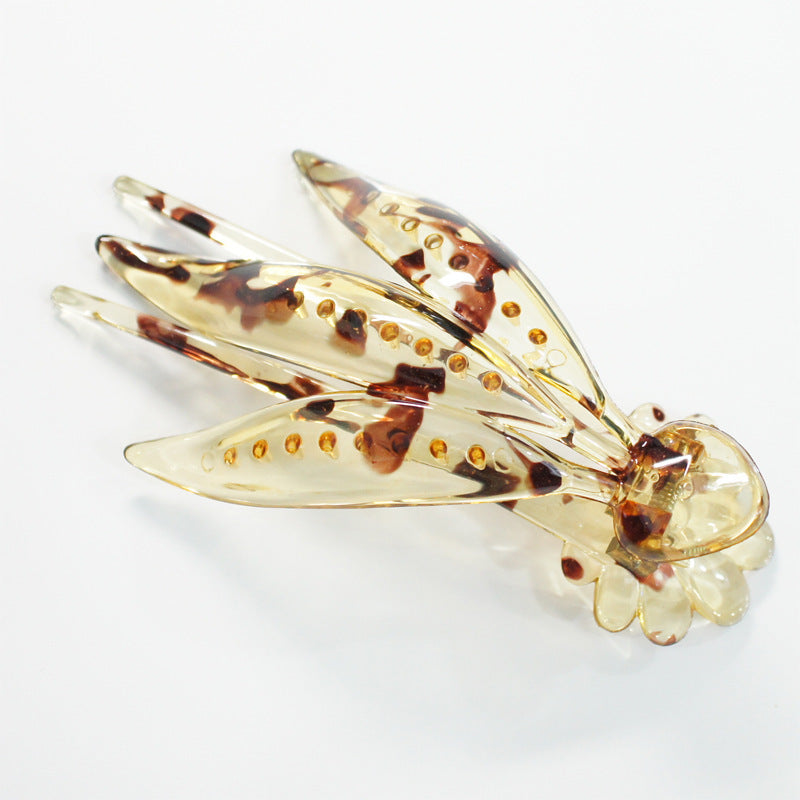 Resin Hairpin with Orchid Design - 127mm