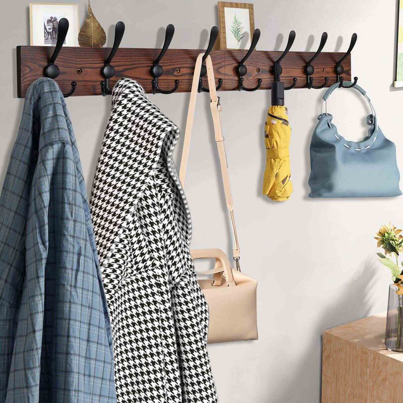 Minimalist Solid Wood Wall Hook - Versatile Home Storage Organizer
