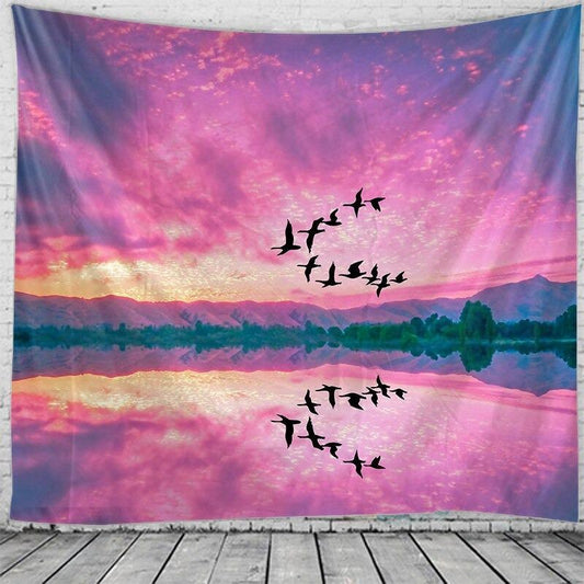 Multifunctional Sky Bird Tapestry Wall Hanging Beach Towel Home Decor