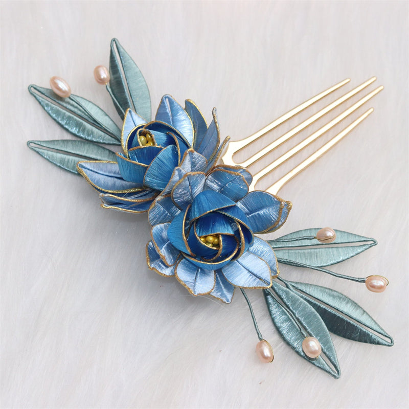 Pearl Antique Gold Hair Clip Vintage Headpiece