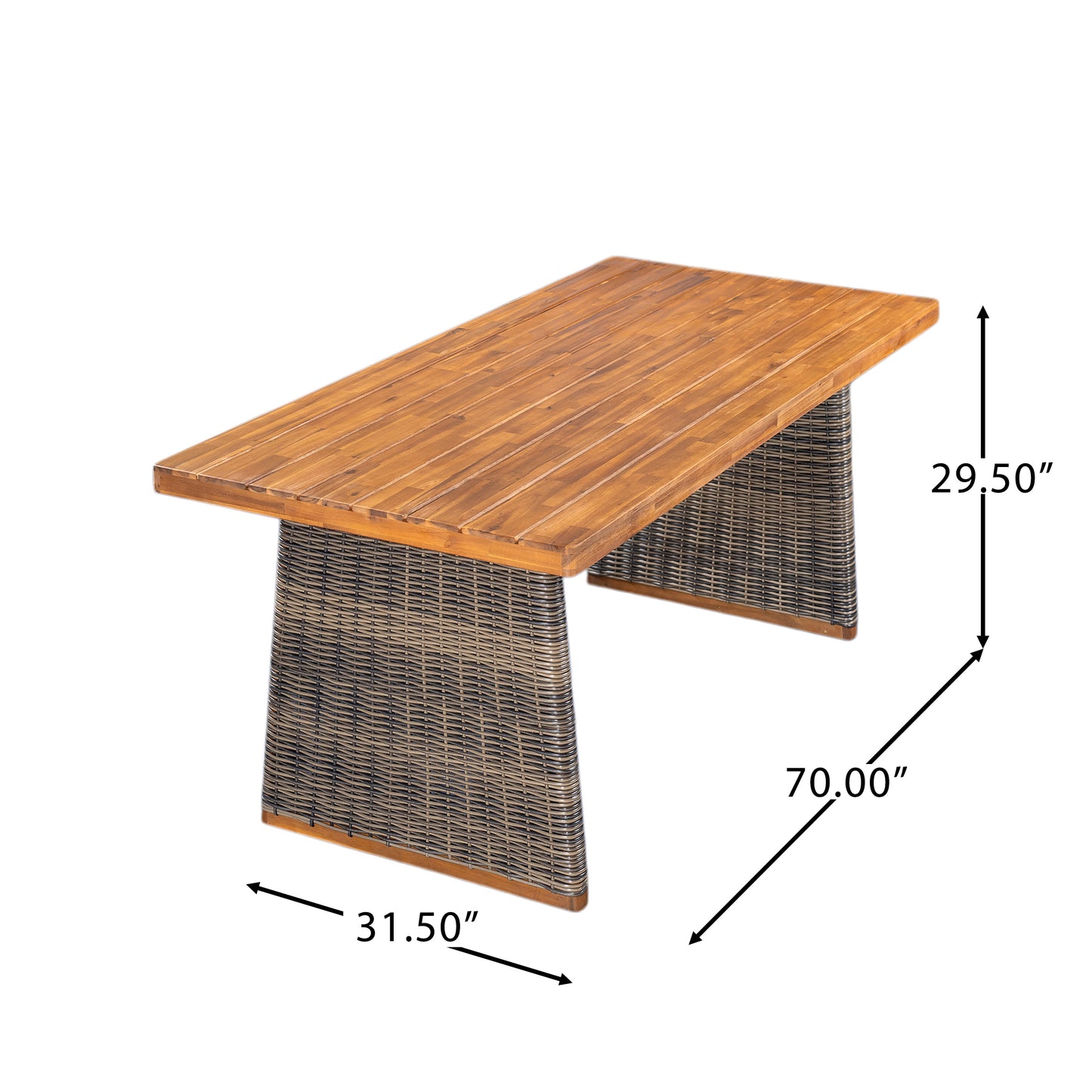 Outdoor Acacia Wood Dining Table - Grey Teak Finish