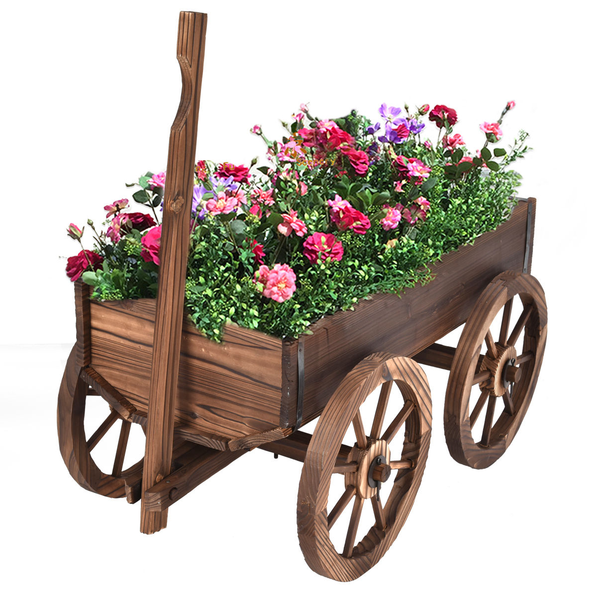 Wooden Planter Pot Stand with Wheels for Easy Mobility