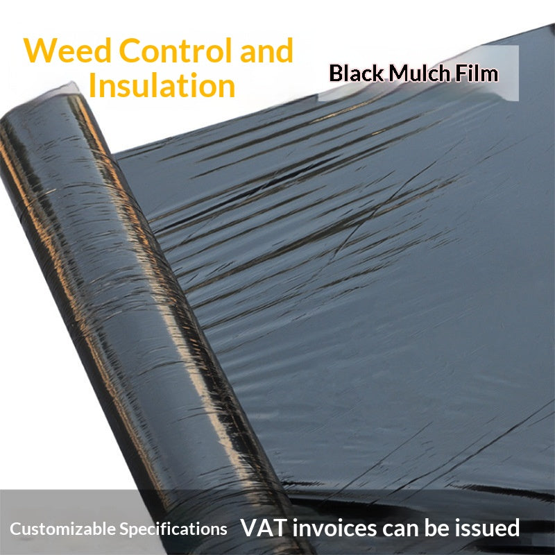 Black Mulch Film for Gardening Weed Control Heavy Duty Plastic Cover