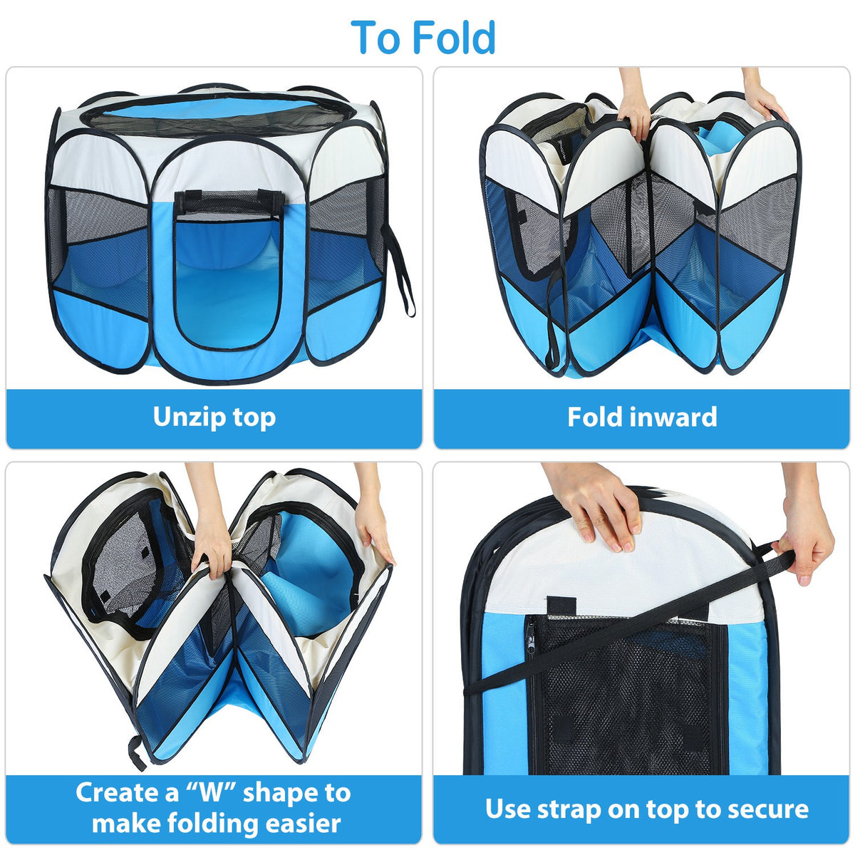 Portable Foldable Pet Tent for Dogs Cats & Small Pets - Water-Resistant Indoor Outdoor Kennel