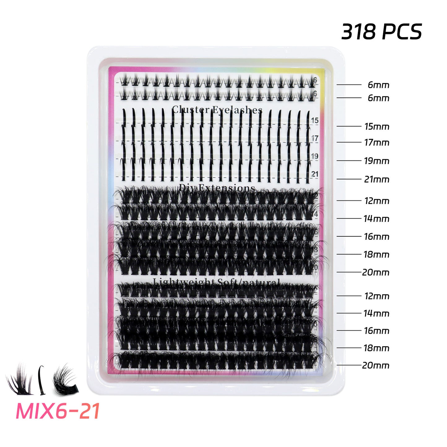 Fairy-Style Segmented Fluffy False Eyelashes - Dense, Volume & Natural Look
