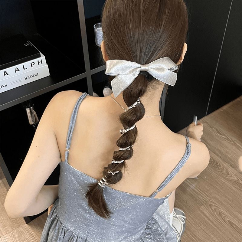 Durable Bow Hair Band with Silver Line & Heart Variations - Hair Accessories