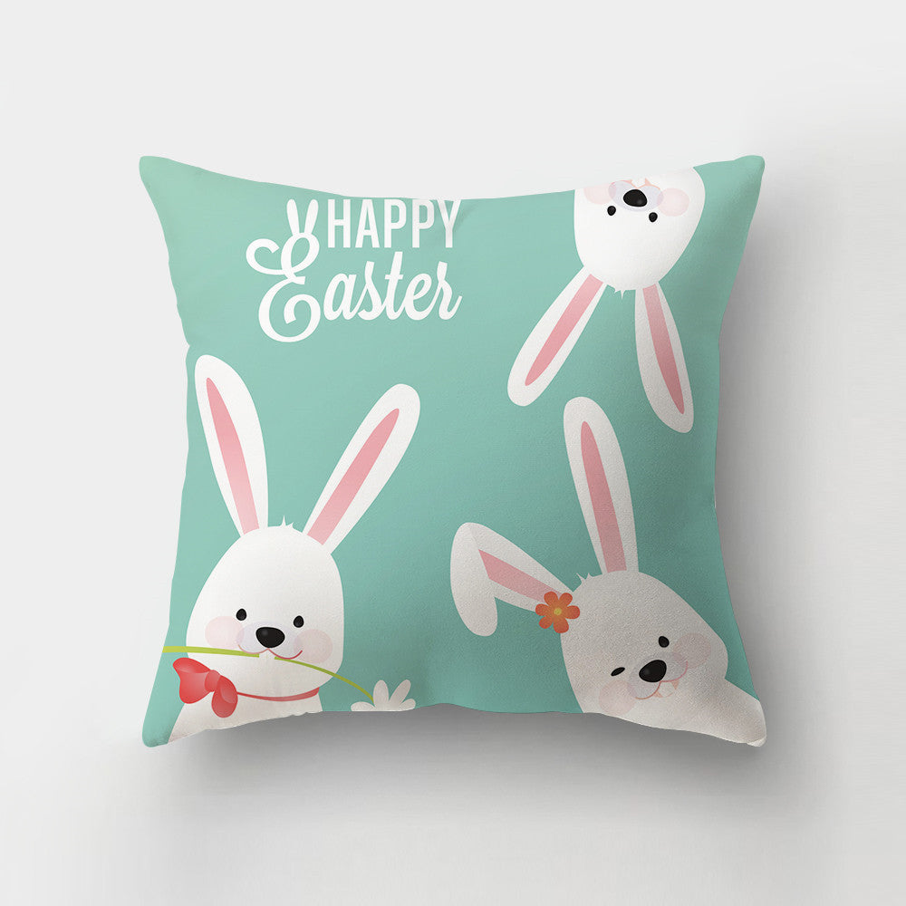 Nordic Minimalist Easter Rabbit Peach Fabric Pillow Cover - Cushion Decor