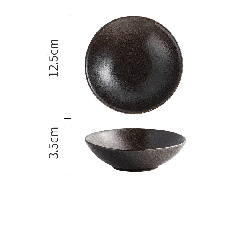 Japanese Style Small Round Shallow Porcelain Bowl for Vegetables & Seasonings