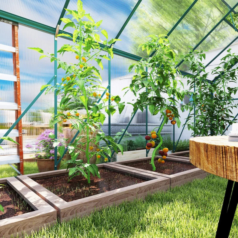 Greenhouse Kit with Aluminum Frame, Polycarbonate Panels, Adjustable Roof Vent