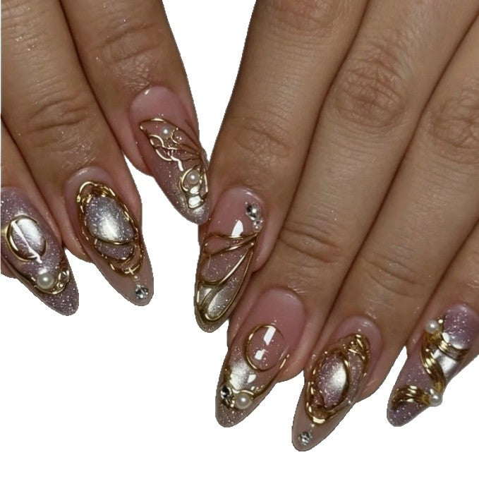 Almond-Shaped Nail Tips Set - 24 Pieces for Nail Art & Manicure