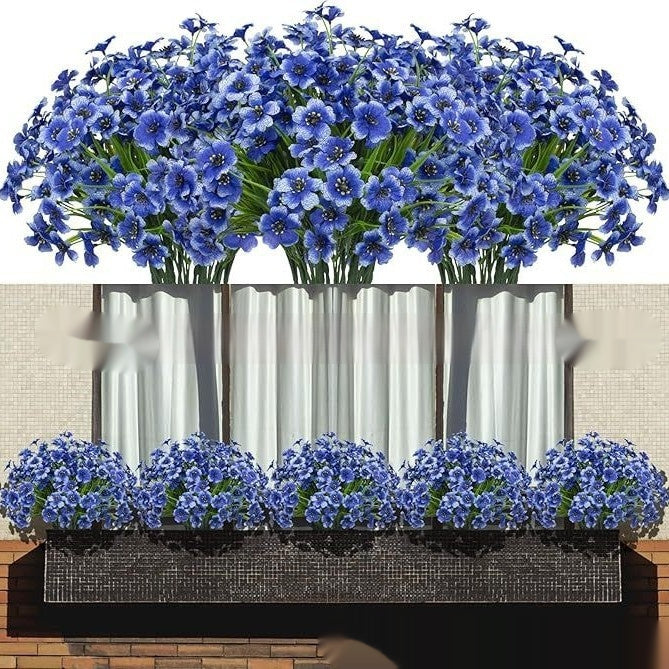 Spring Grass Violet Artificial Flower Set - UV Protection for Garden & Home Decor