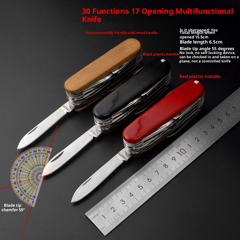Multi-Function Survival Knife Set - 17 Parts, 30 Functions, Portable Steel Tool