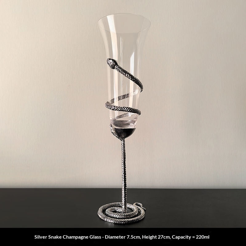 Luxury Snake Design Champagne Glasses - Elegant Stemware for Special Occasions