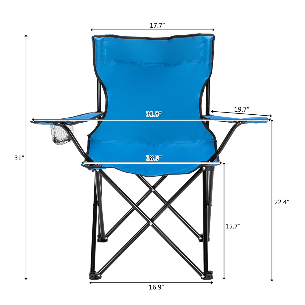 Blue Camping Chair - Foldable & Portable Outdoor Seat
