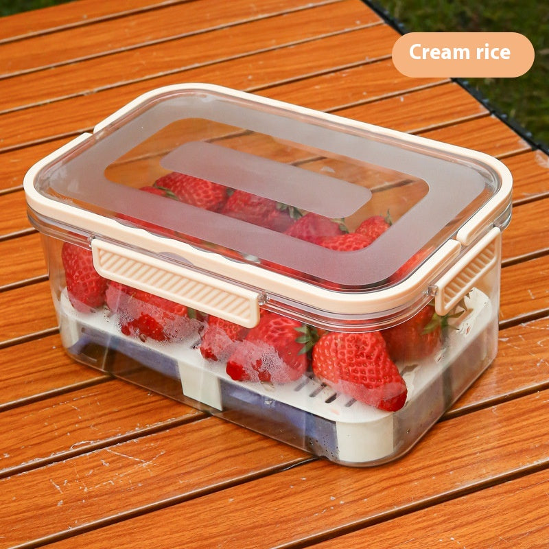 Portable Food Storage Bin with Drainage for Outdoor Picnic and Kitchen Use