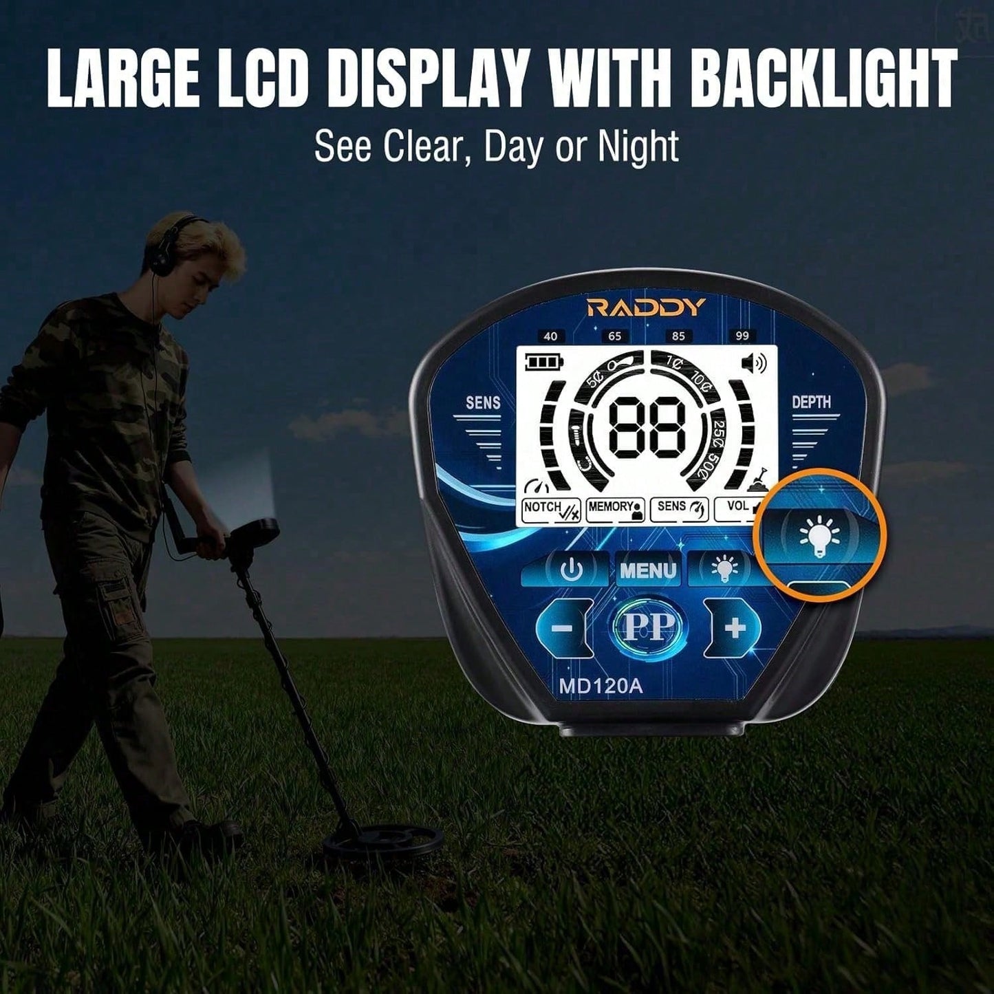 High-Precision Metal Detector with LCD Display and Waterproof Search Coil - Treasure Hunting Kit