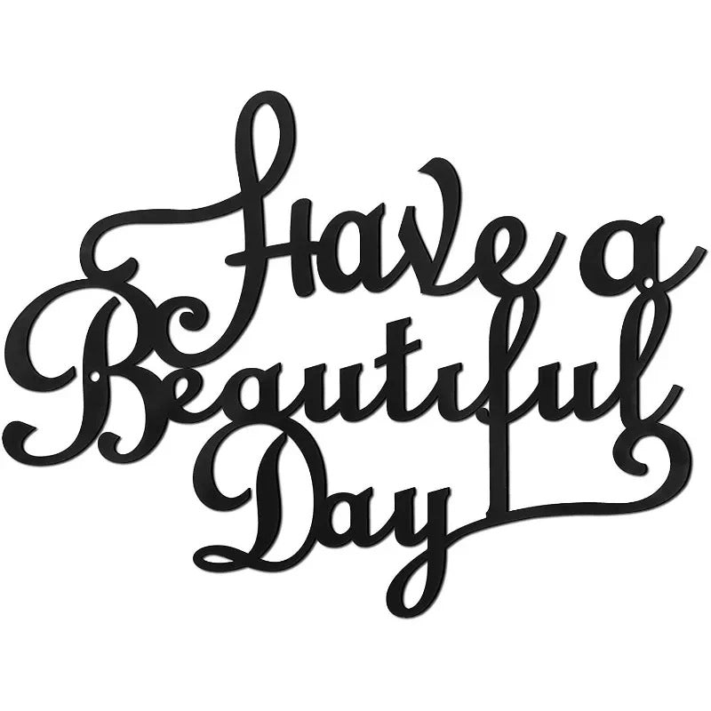 Have A Wonderful Day Wall Art Decor - Iron Hanging Metal Sign, 15.75x12 Inches