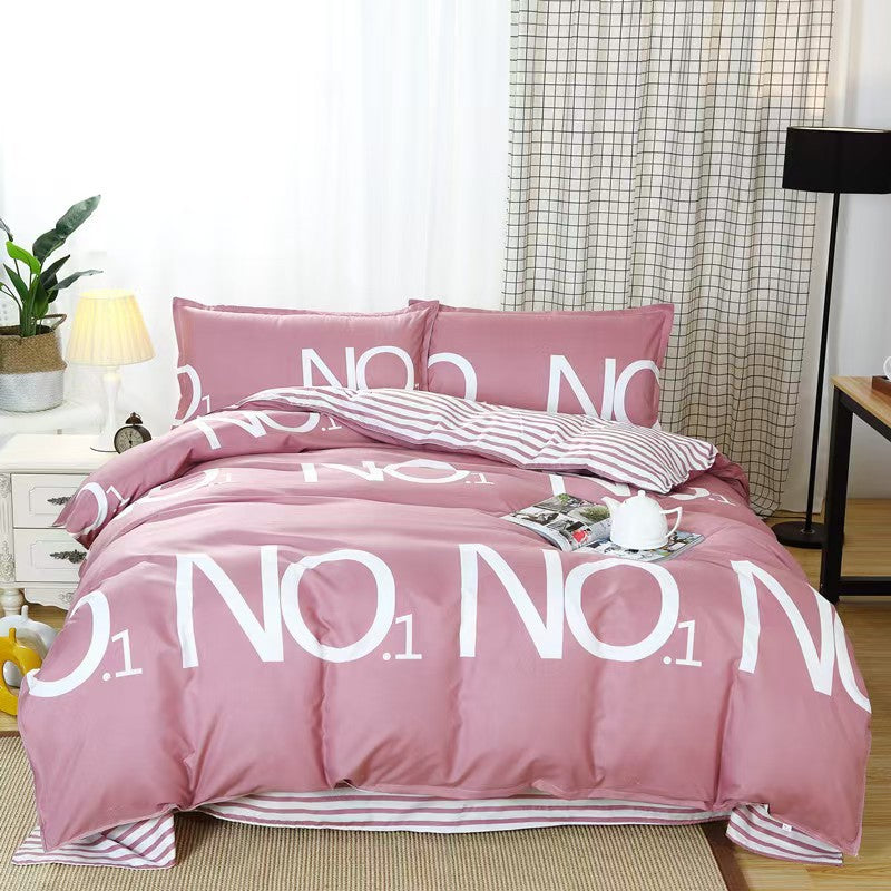 Four-Piece Bedding Set with Pillowcases and Quilt Cover - Multiple Sizes & Patterns