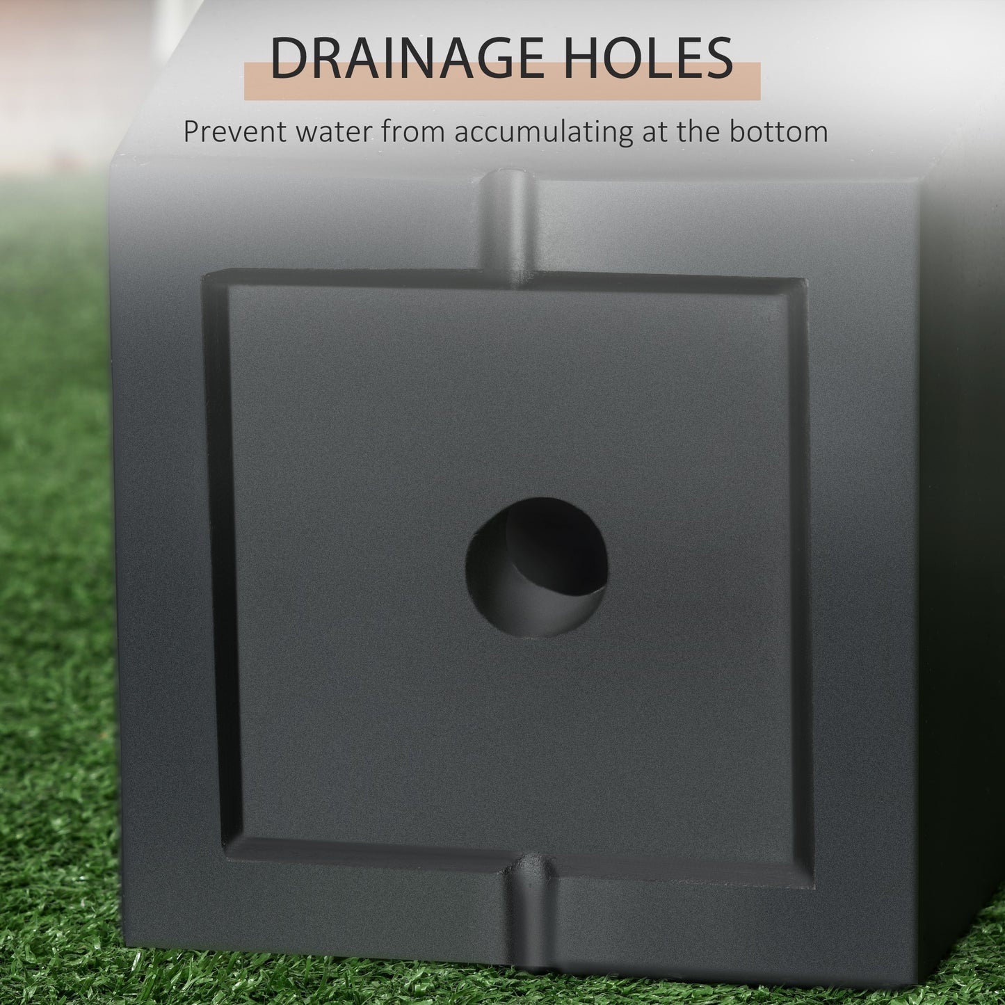 Large Outdoor Flower Planters Set of 2 - Stackable, Drainage Holes, Black