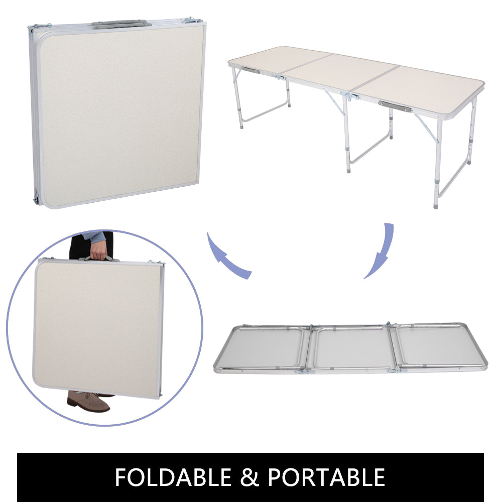 6ft Aluminum Alloy Folding Table - Outdoor & Camping Use