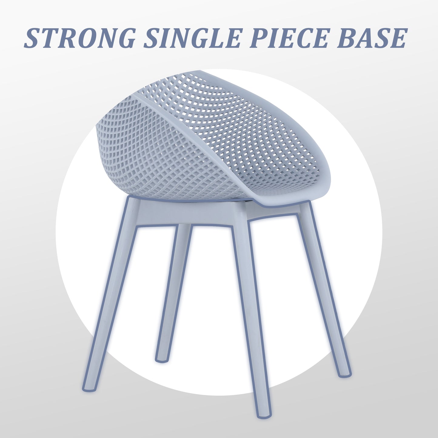 Light Blue Modern Lounge Chairs & Round Table Set - 2-Pack