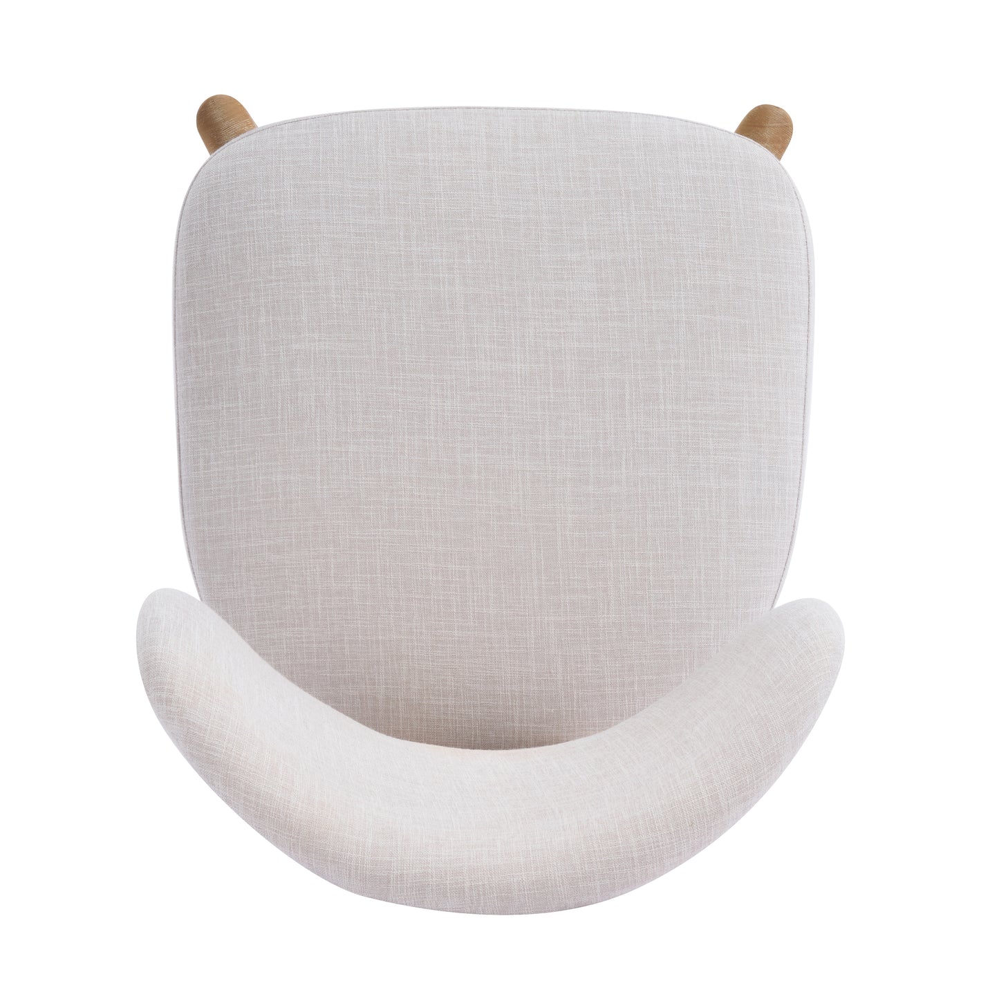 Beige Upholstered Dining Chairs - Set of 4 with Natural Frame