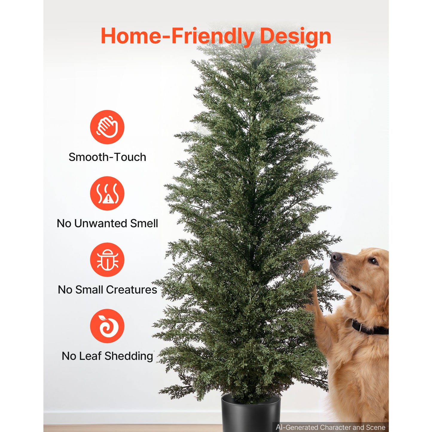 8 Ft Artificial Topiary Cedar Tree Set of 2 with Pots - Greenery Decor for Indoor & Outdoor
