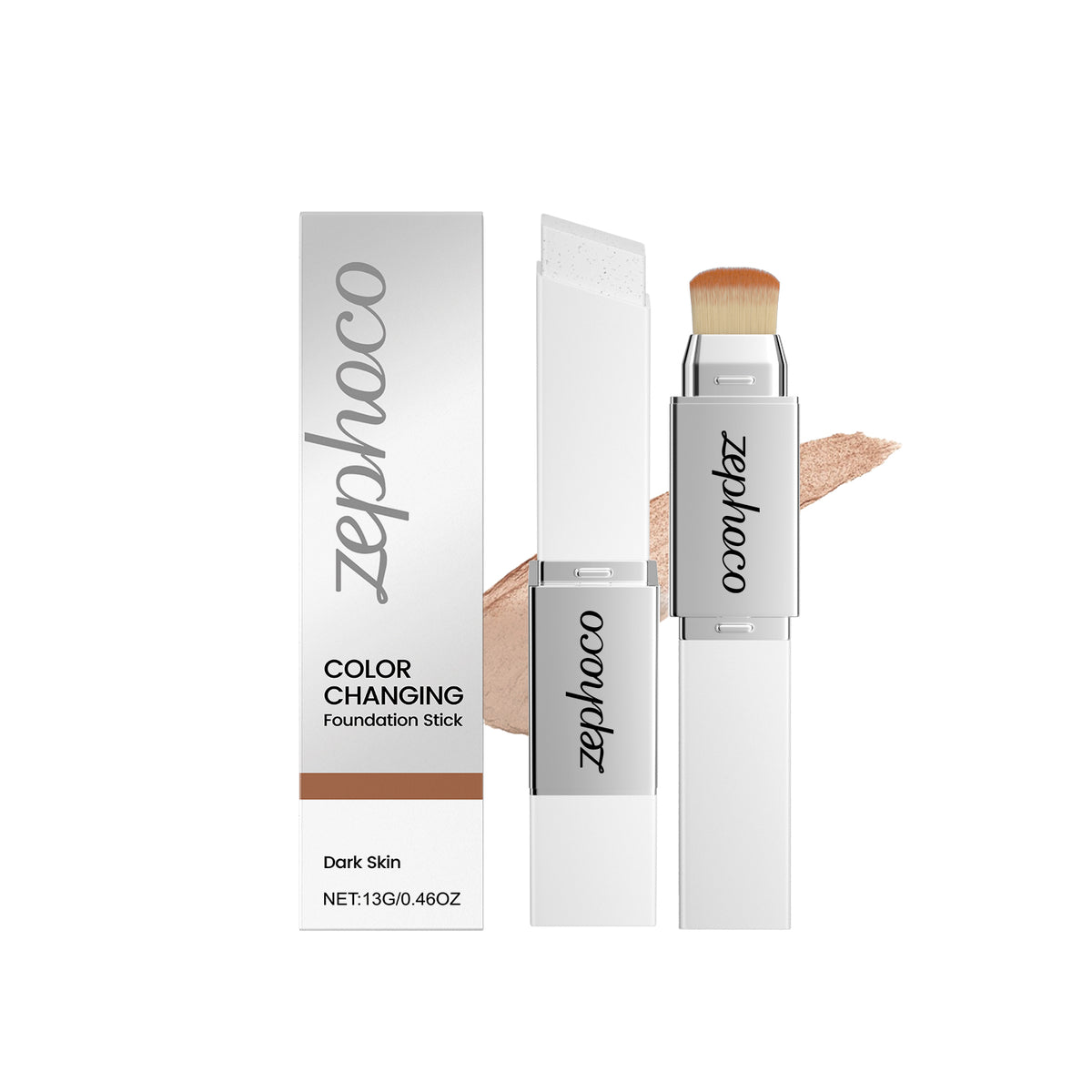 Two In One Color Changing Foundation Make-up Stick -dark Skin-13g 1