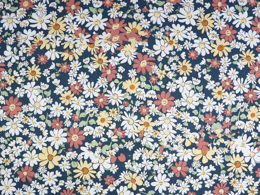 Small Floral Cotton Fabric - Water Printed Twill Material for Sewing, Bedding & Crafts