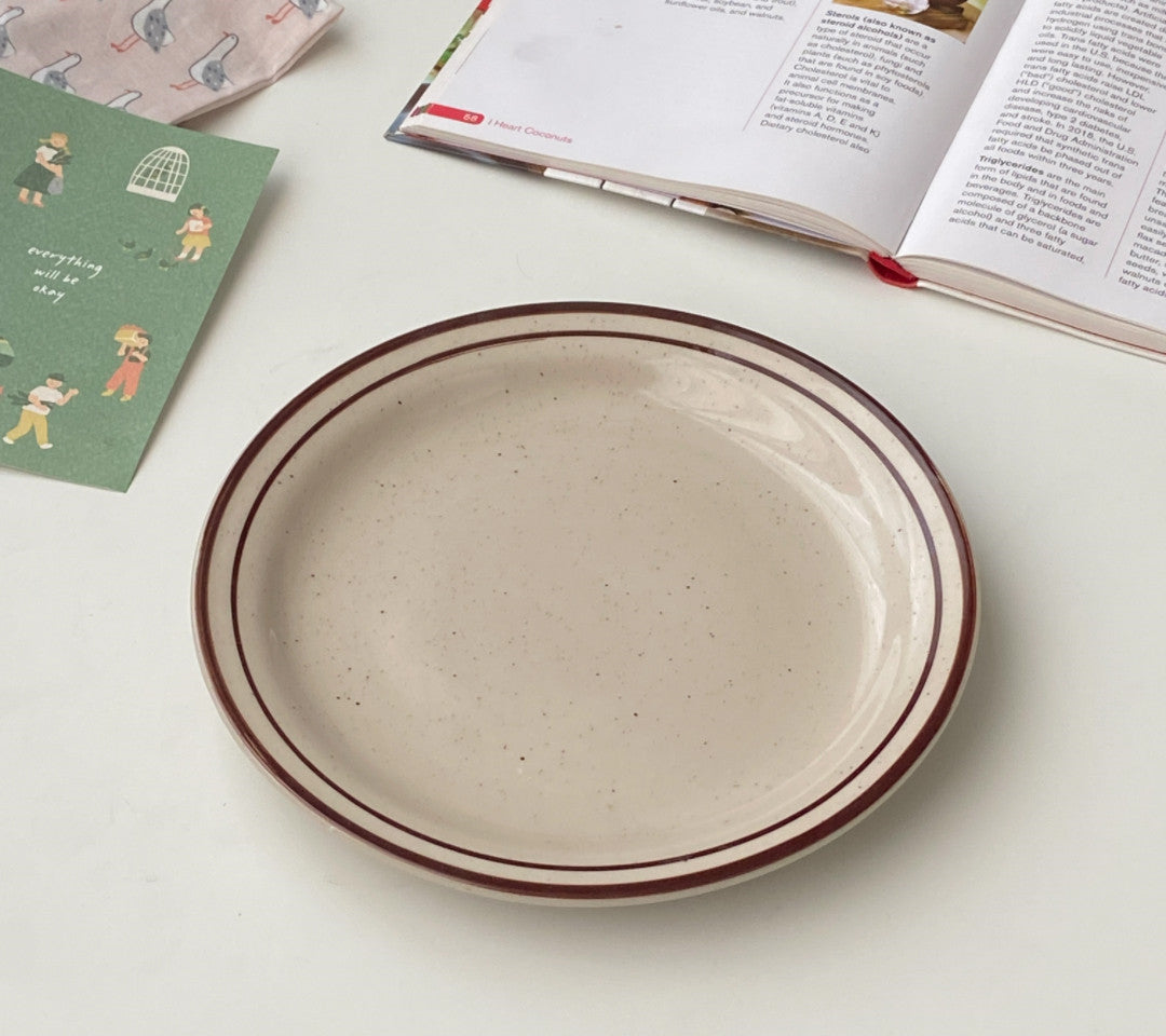 Ceramic Dinner Plate - Round Porcelain Tableware for Kitchen & Dining - Multiple Styles