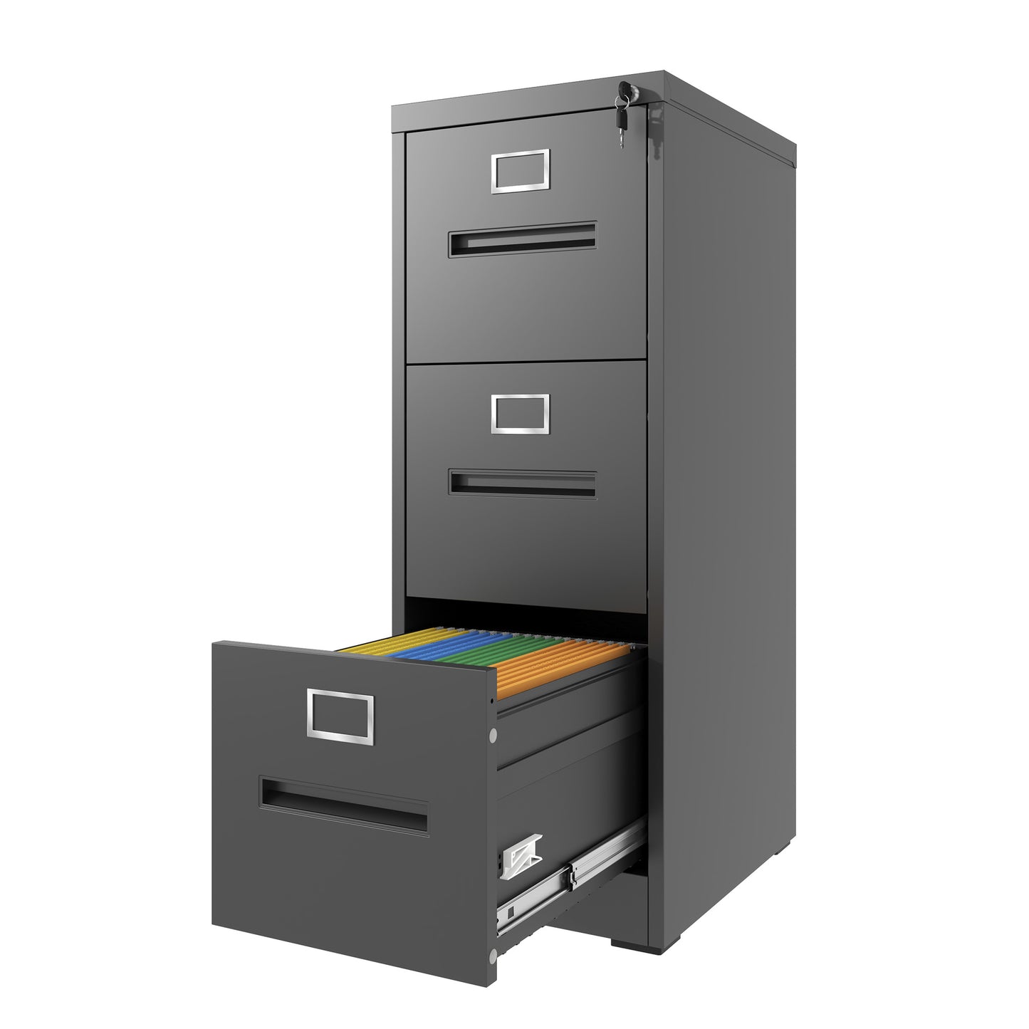 3 Drawer File Cabinet With Lock Metal Vertical Office Home, A4 Legal