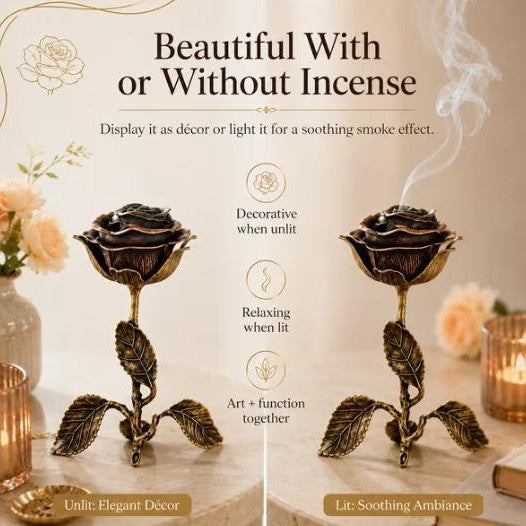 Retro Rose Incense Burner - Creative Home Decor for Weddings & Events