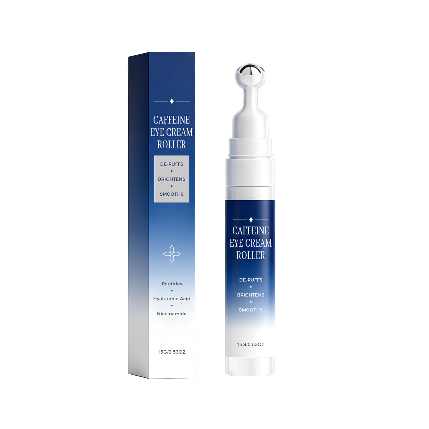 Caffeine Eye Cream with Roller - 15g Brightening Skin Care for Eyes