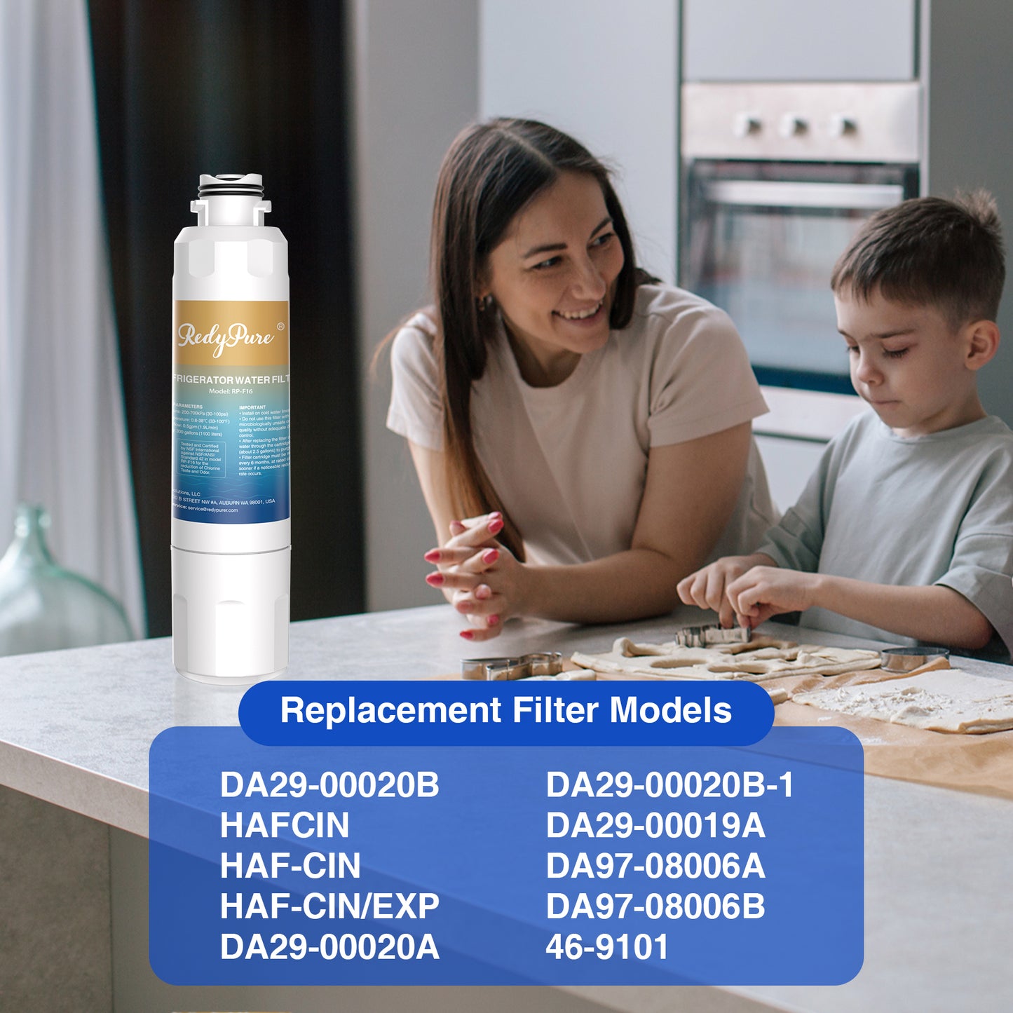 Refrigerator Water Filter Replacement - 2 Pack, NSF Certified