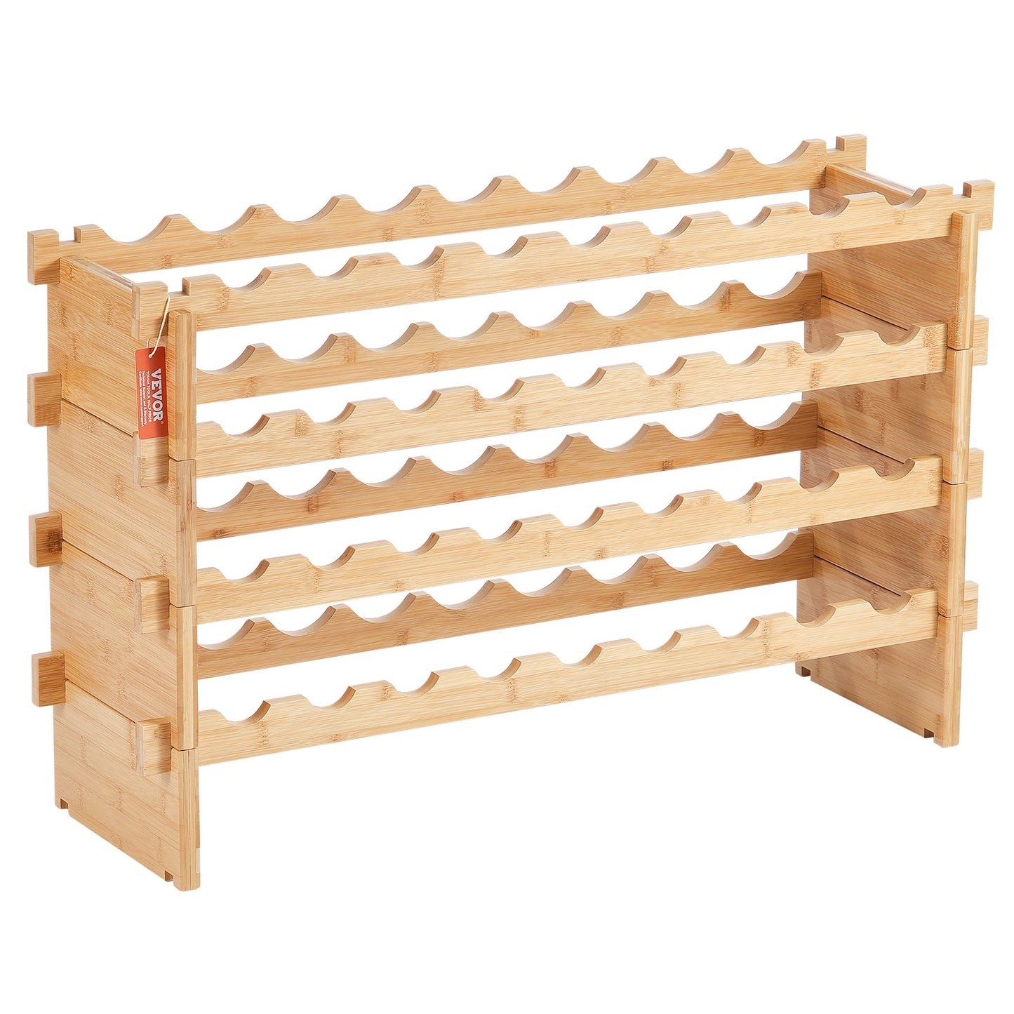36-Bottle Stackable Bamboo Wood Wine Rack - Natural