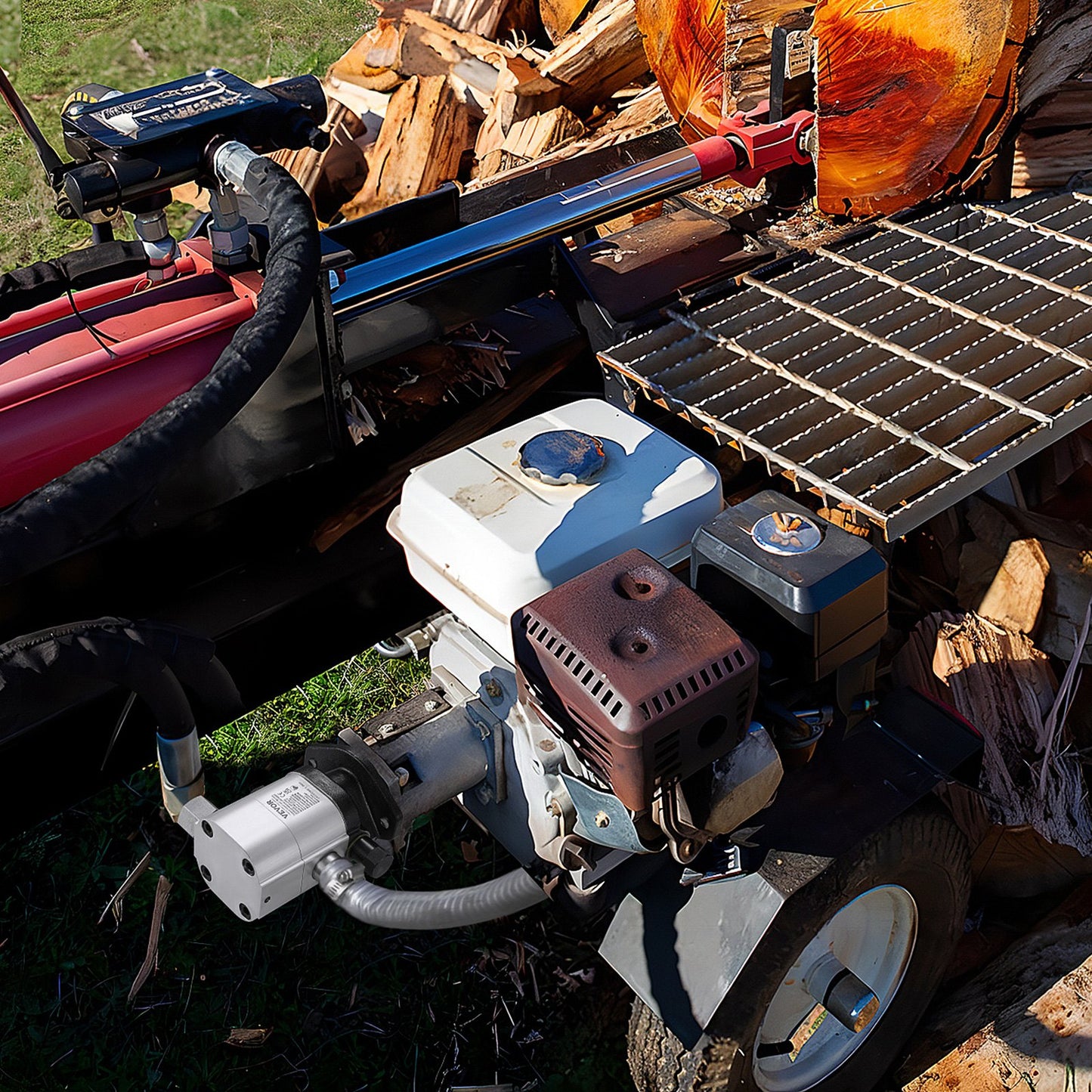 Hydraulic Log Splitter Pump Kit 22 GPM 4000 PSI 2 Stage Aluminum Gear Pump with Valve & Base