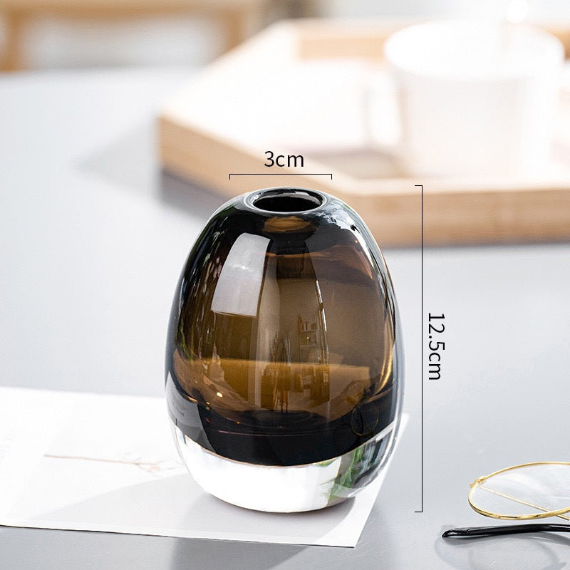 Round Glass Vase Decorative Ornament for Home & Garden