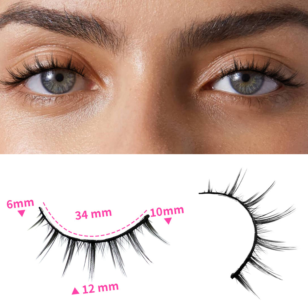3D False Eyelashes - Multi-Layered Realistic Soft Lashes, Black