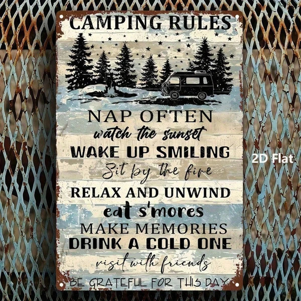 Metal Tin Wall Decoration - 20cm x 20cm Art Sign