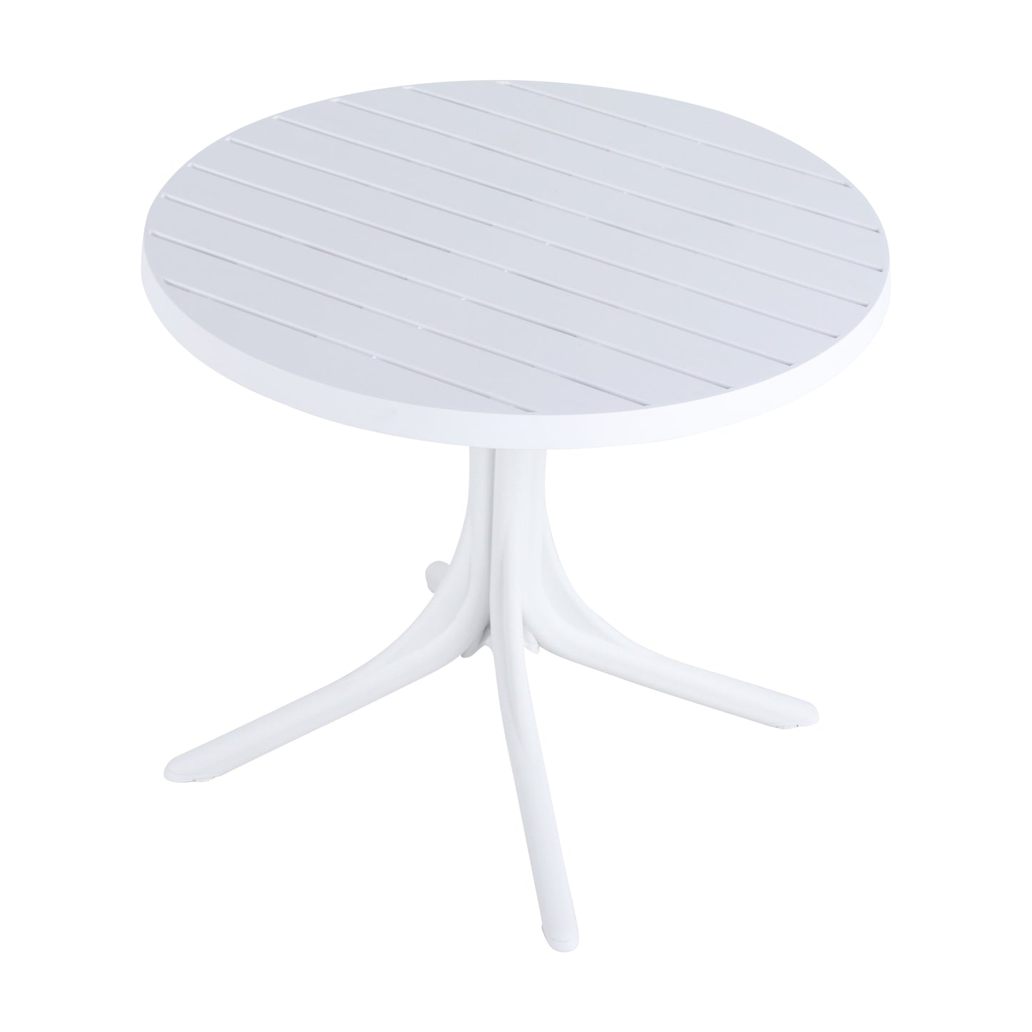 Modern Lounge Chairs with Round Table - Warm Grey & White