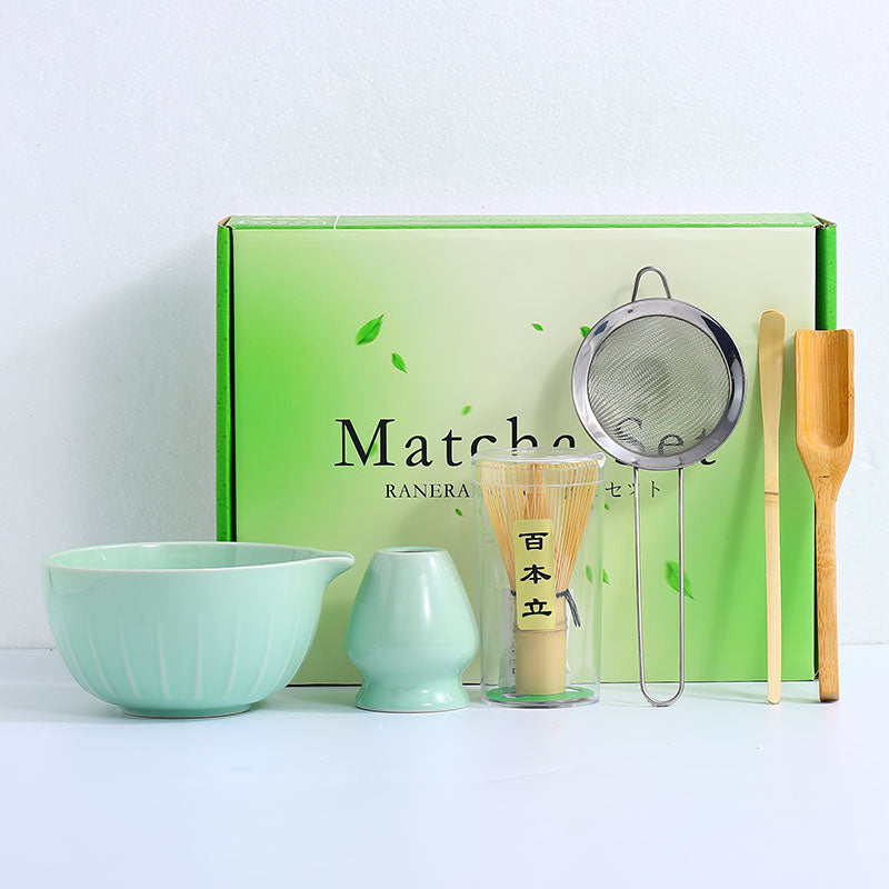 Japanese Tea Ceremony Set with Matcha Bowls & Whisks - Multiple Colors