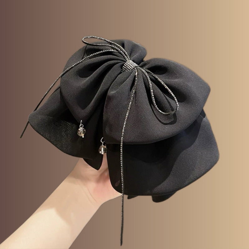Black Bow Claw Hair Clip - Korean Style Ponytail