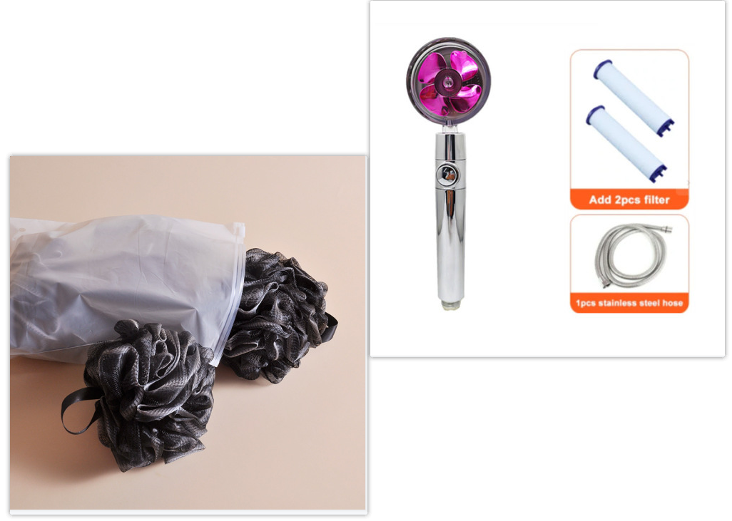 Men's Black Bamboo Charcoal Shower Ball - Home Bathroom Accessory