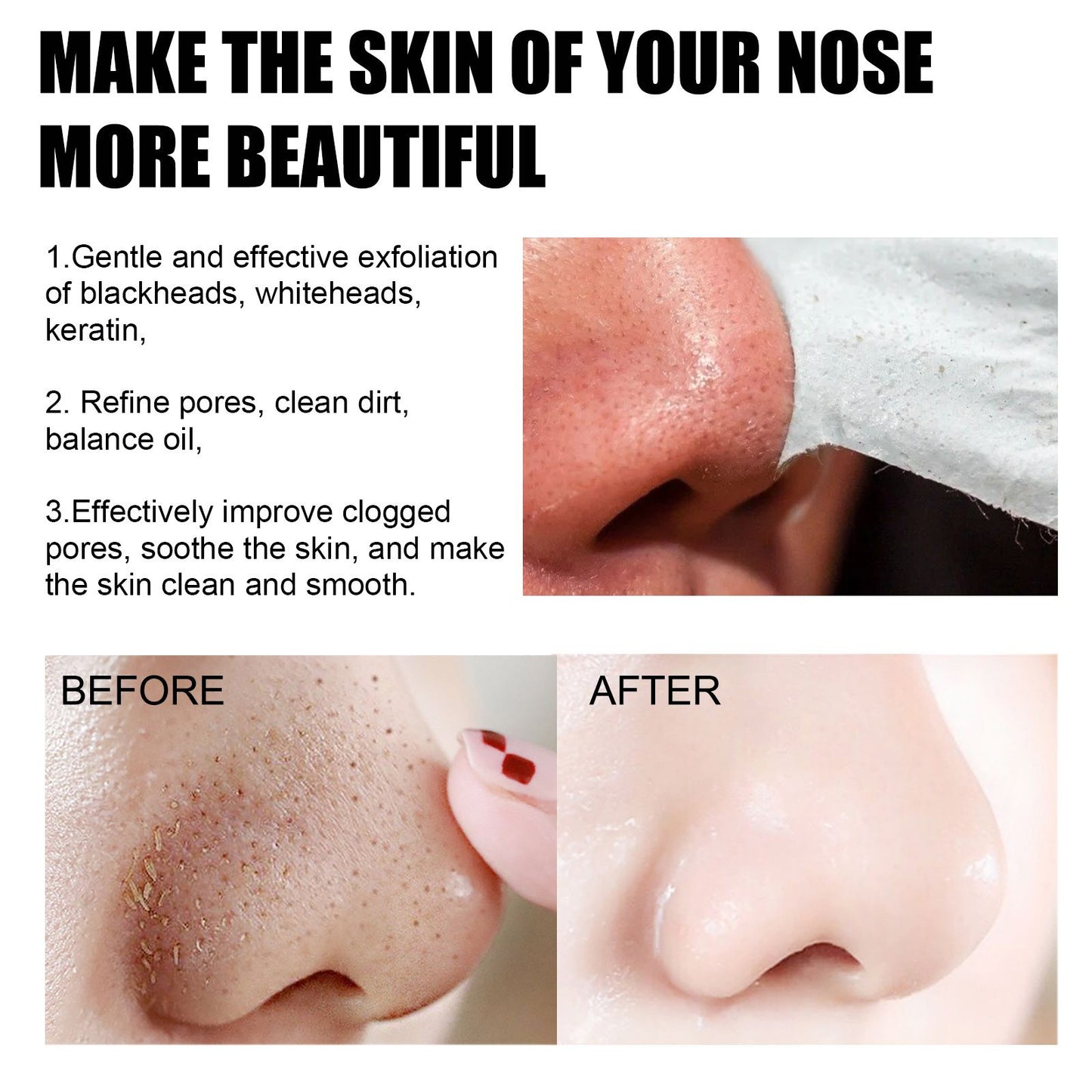 Blackhead Removal Nasal Mask - Deep Pore Cleansing Charcoal Peel-Off Mask