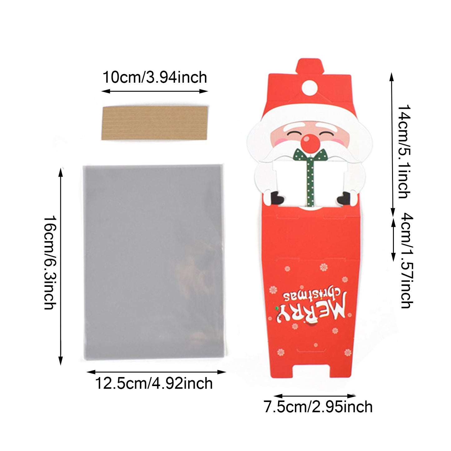 Christmas Gift Boxes with Transparent Bags - 8 Pack