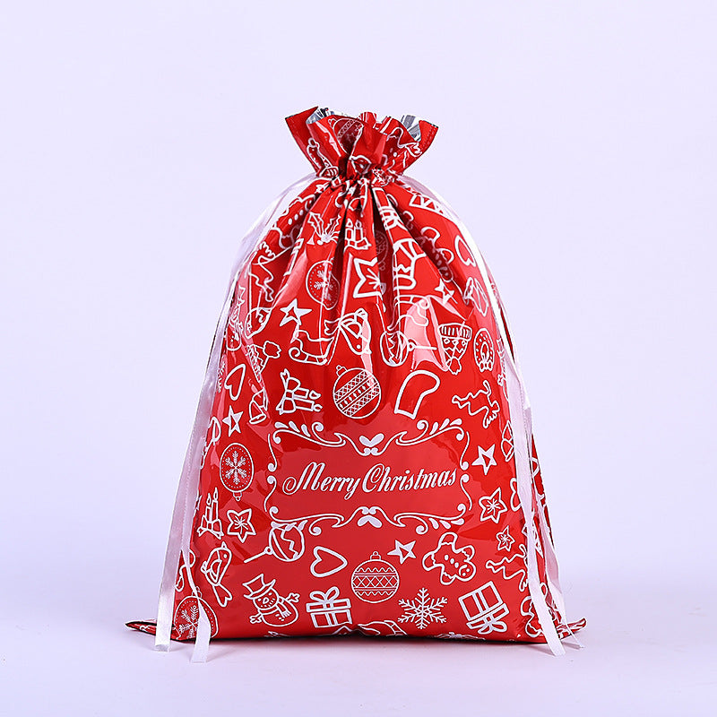 Festive Aluminum Foil Gift Bags for Christmas & New Year Party Packaging